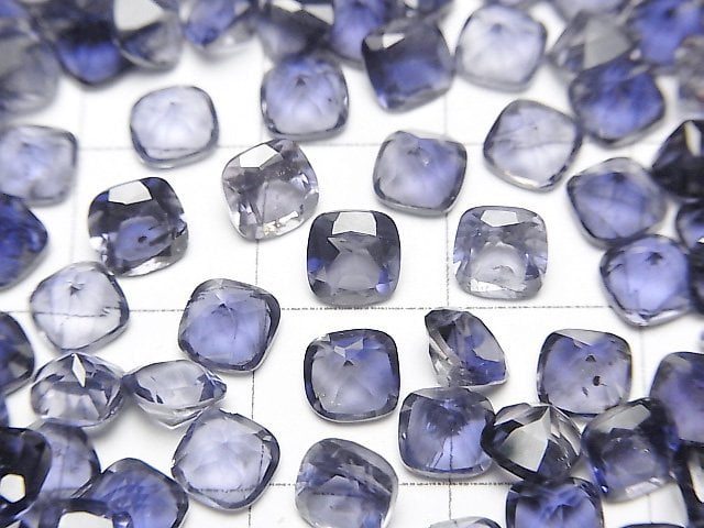 高品質堇青石 AAA 散珠 方形刻面 5x5mm 5顆