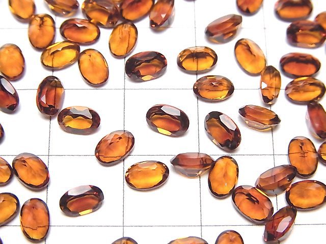 Hochwertiger Madeira Citrin AAA lose Steine oval facettiert 6x4mm 5Stk