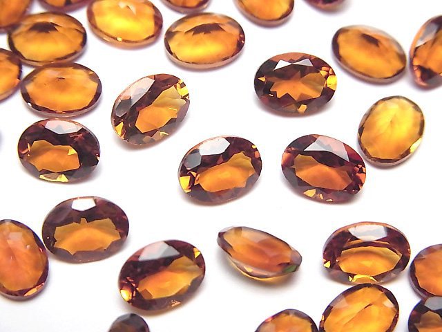 頂級馬德拉黃水晶 AAA 橢圓刻面裸石 8x6mm 2顆