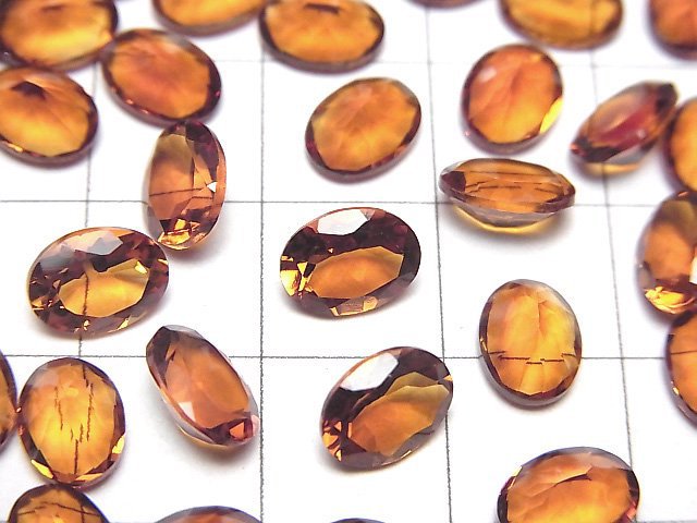 頂級馬德拉黃水晶 AAA 橢圓刻面裸石 8x6mm 2顆
