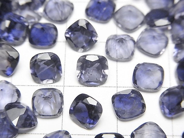 高品質堇青石 AAA 散珠 方形刻面 6x6mm 3顆