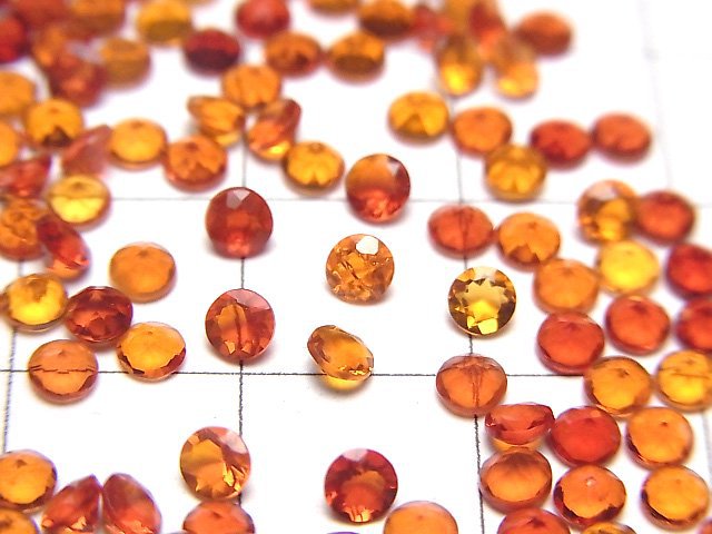 高品質墨西哥歐泊(火歐泊)AAA 裸石 圓刻面 3x3mm 5顆