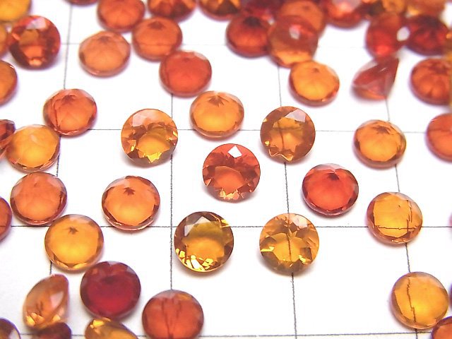 高質量墨西哥蛋白石 (火蛋白石) AAA 裸石 圓形刻面 5x5mm 2顆