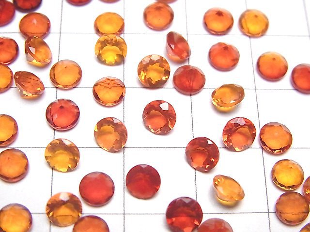 Hochwertiger mexikanischer Opal (Feueropal) AAA lose Stein rund facettiert 5x5mm 2 Stück