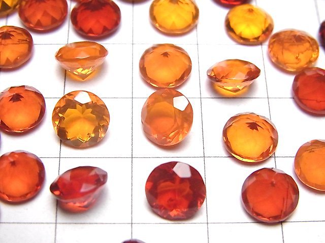高品質墨西哥蛋白石(火蛋白石)AAA 刻面圓形裸石 8x8mm 1顆
