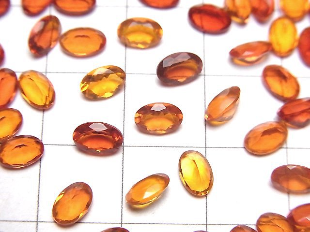 高品質墨西哥蛋白石 (火蛋白石) AAA 裸石 橢圓形刻面 6x4mm 2顆