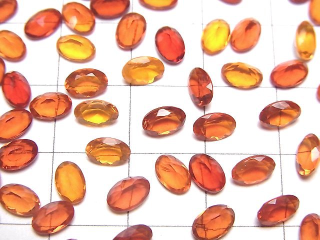 Hochwertiger mexikanischer Opal (Feueropal) AAA lose Stein oval facettiert 6x4mm 2 Stück