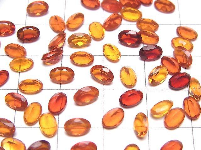Hochwertiger mexikanischer Opal (Feueropal) AAA lose Stein oval facettiert 6x4mm 2 Stück