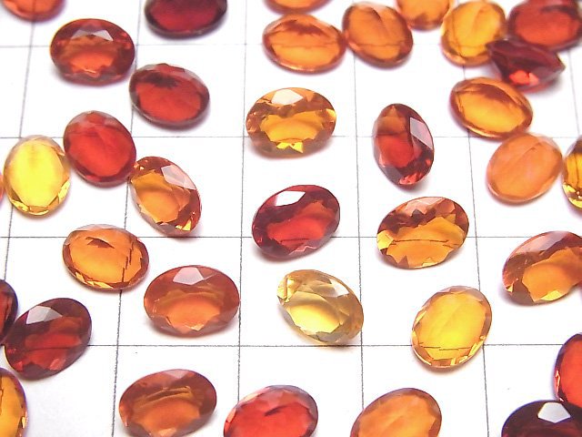 Hochwertiger mexikanischer Opal (Feueropal) AAA lose Stein oval facettiert 8x6mm 1 Stück