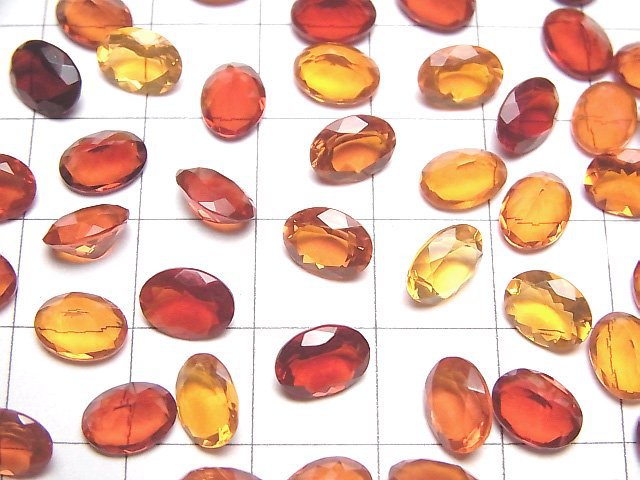 Hochwertiger mexikanischer Opal (Feueropal) AAA lose Stein oval facettiert 8x6mm 1 Stück