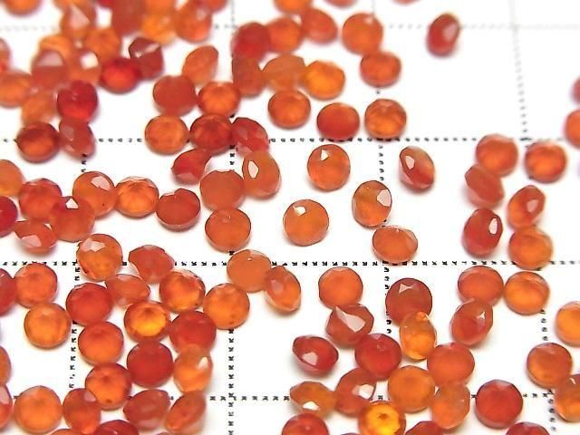 高品質紅玉髓 AAA 裸石 圓形刻面 3x3公釐 10顆