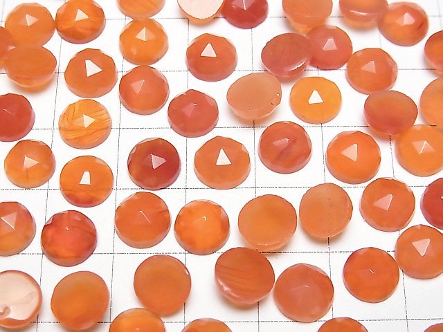 Karneol AAA Rund Rosenschliff 8x8mm 4 Stück