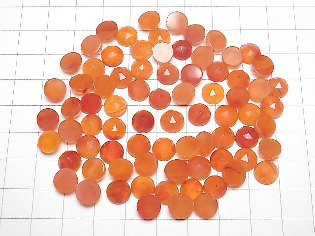 Karneol AAA Rund Rosenschliff 8x8mm 4 Stück