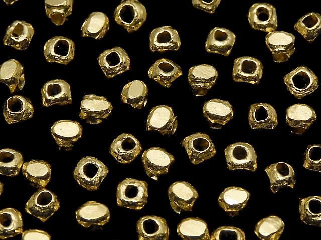 刻面白銀菱形小珠 3x3x2.5mm 18KGP 2個
