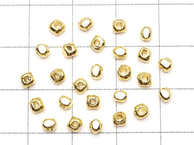 刻面白銀菱形小珠 3x3x2.5mm 18KGP 2個