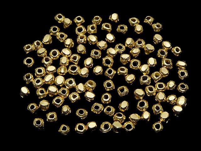 刻面白銀菱形小珠 3x3x2.5mm 18KGP 2個
