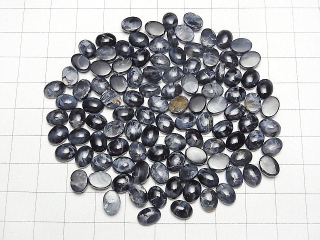 Blue Pietersite AAA Oval Cabochon 8x6mm 3pcs