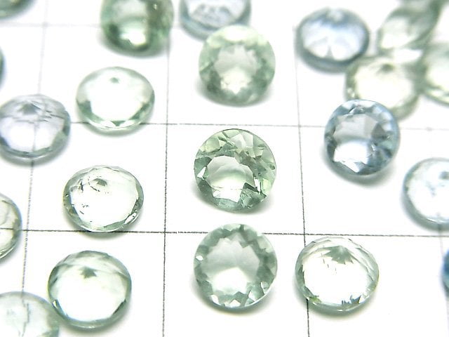 高品質綠螢石 AAA 散裝寶石 圓形刻面 6x6mm 5顆