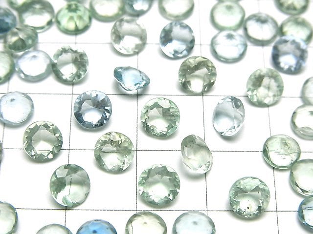 Hochwertiger grüner Fluorit AAA lose Stein rund facettiert 6x6mm 5 Stück