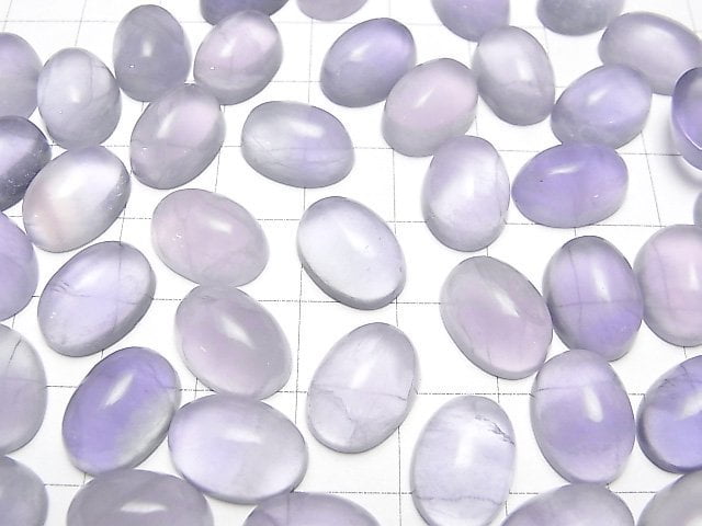 Lila Fluorit AAA ovaler Cabochon 14x10mm 2 Stück