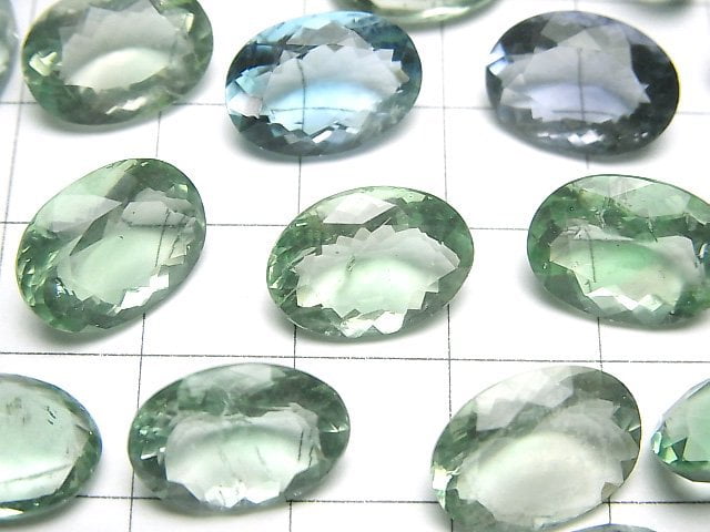 高品質綠螢石 AAA 橢圓刻面裸石 14x10mm 2顆