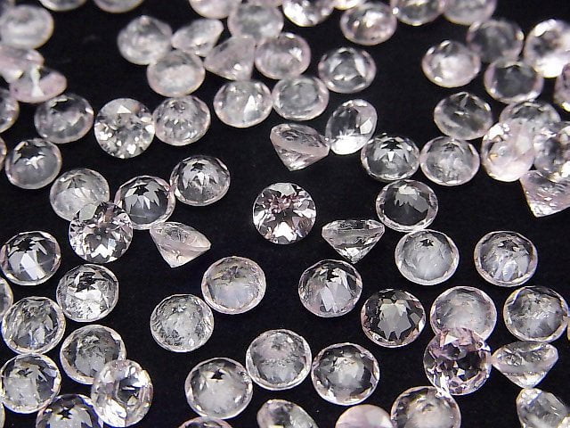 Morganit AA++ lose Stein rund facettiert 5x5mm 5 Stück