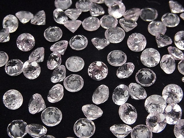 Morganit AA++ Lose Steine Rund Facettiert 6x6mm 3Stk