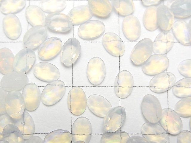 高品質衣索比亞蛋白石 AA++ 橢圓形玫瑰式切割 6x4mm 5顆