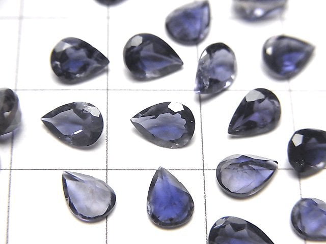 高品質堇青石 AA++ 裸石 梨形 刻面 7x5毫米 5顆