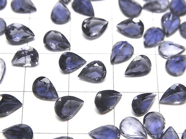 Hochwertiger Iolith AA++ lose Stein Tropfenform facettiert 7x5mm 5 Stück