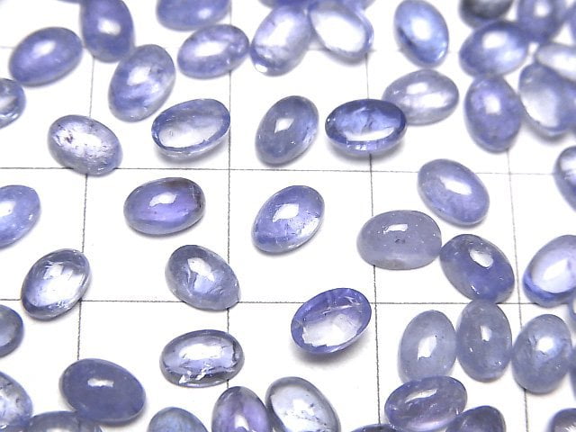 高品質坦桑石 AAA- 橢圓素面 6x4mm 3顆
