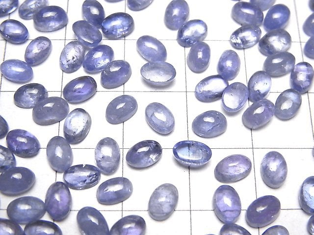 Hochwertiger Tansanit AAA- ovale Cabochon 6x4mm 3 Stück