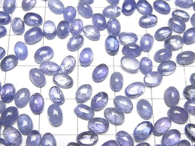 Hochwertiger Tansanit AAA- ovale Cabochon 6x4mm 3 Stück