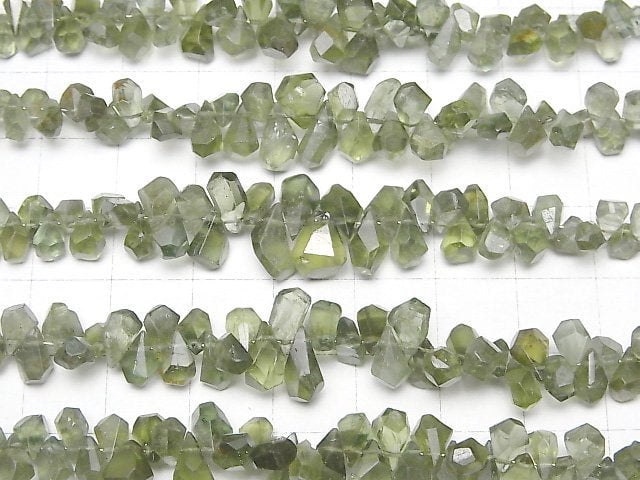 Grüner Apatit AA Roh Drop Facettiert Briolette 1Strang Perlen (ca. 4Zoll/9cm)