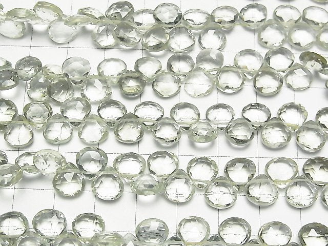 Hochwertiger Grüner Amethyst AAA Kastanie Facettiert Briolette halb oder 1Strang Perlen (ca. 7Zoll/19cm)
