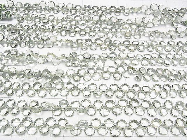 Hochwertiger Grüner Amethyst AAA Kastanie Facettiert Briolette halb oder 1Strang Perlen (ca. 7Zoll/19cm)
