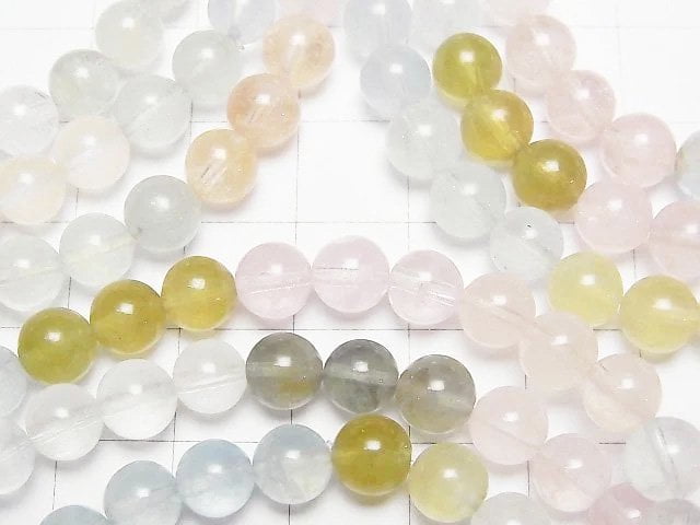 Berylmix (multicolor Aquamarin) AAA- rund 6,5mm Farbverlauf Armband