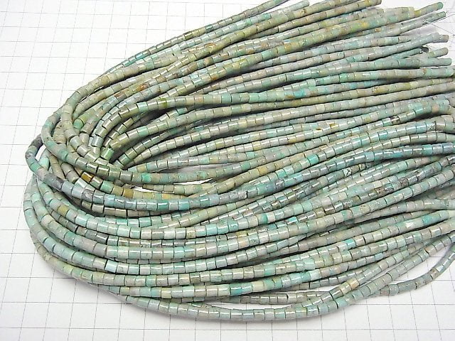 Türkis AA+ Röhrchen (Rondelle) 4x4x4mm halbe oder 1 Strang Perlen (ca. 15 Zoll/38 cm)