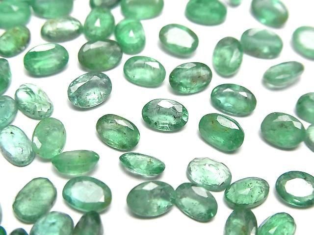 尚比亞高品質祖母綠 AAA 級 - 橢圓形刻面裸石 6x4mm 2顆