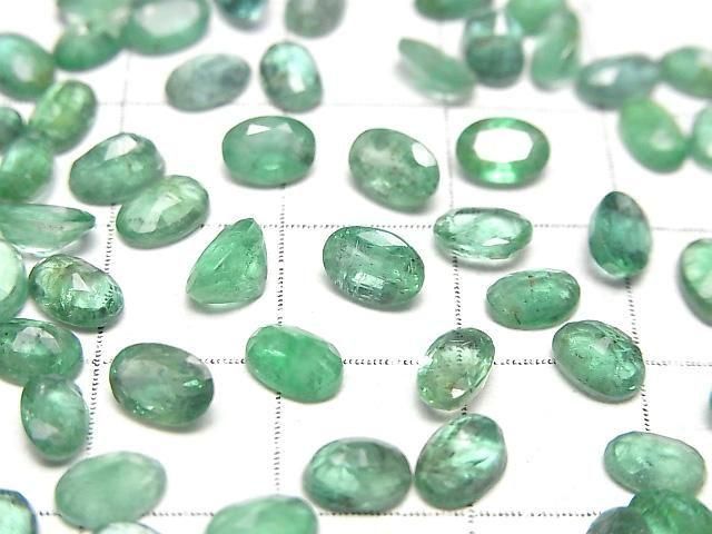 尚比亞高品質祖母綠 AAA 級 - 橢圓形刻面裸石 6x4mm 2顆