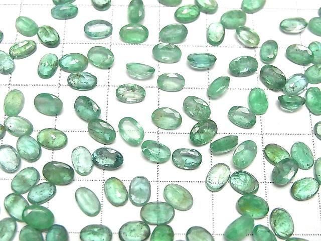 Zambia Hochwertiger Smaragd AAA- Lose Steine Oval Facettiert 6x4mm 2Stk