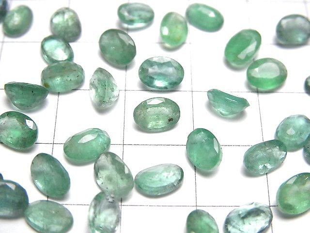 Zambia Hochwertiger Smaragd AAA- Lose Steine Oval Facettiert 7x5mm 1Stk