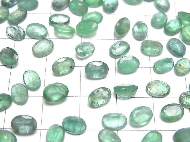 Zambia Hochwertiger Smaragd AAA- Lose Steine Oval Facettiert 7x5mm 1Stk