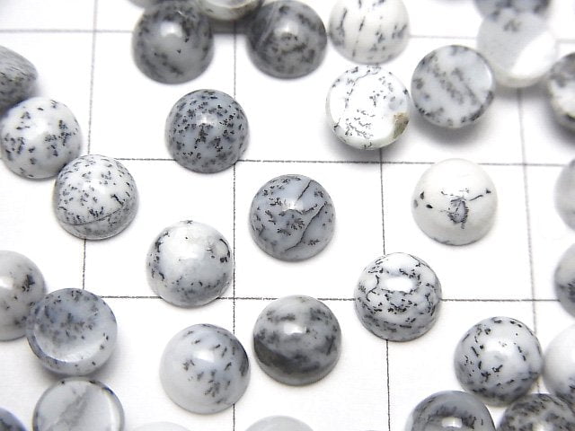 樹枝狀蛋白石圓形素面橢圓珠 6x6mm 10顆