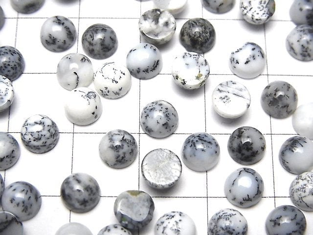 Dendritischer Opal runde Cabochon 6x6mm 10 Stück