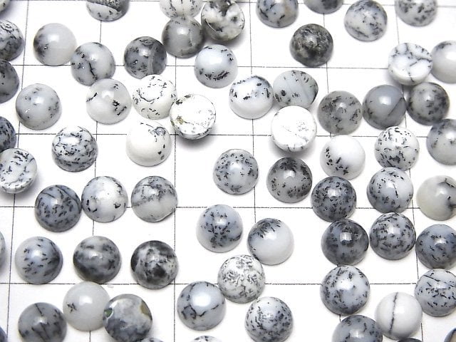 Dendritischer Opal runde Cabochon 6x6mm 10 Stück