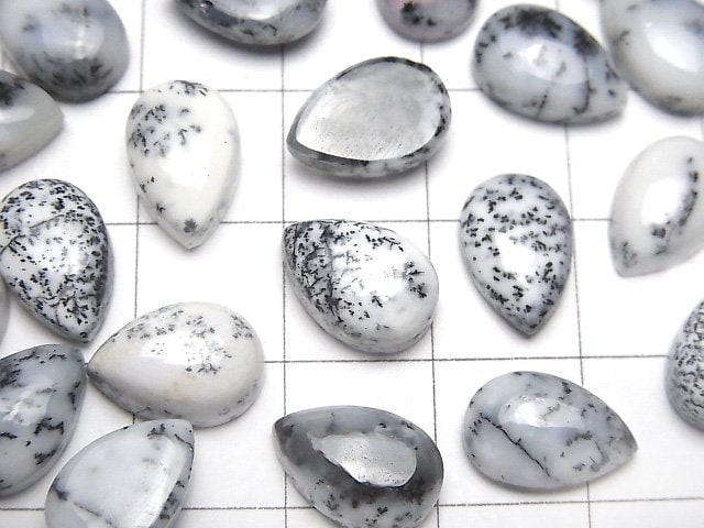 樹枝狀蛋白石梨形凸圓形 12x8mm 5顆