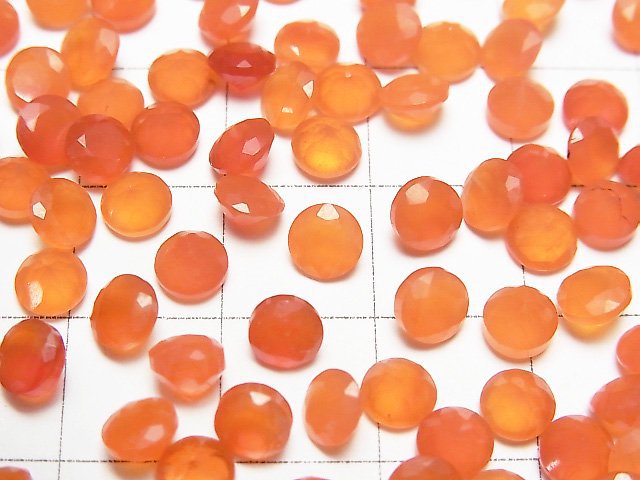 優質紅玉髓 AAA 裸石 圓刻面 5x5mm 5顆
