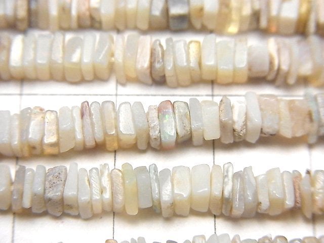 澳洲珍貴蛋白石AA方形圓珠(碟形)一串珠子(約16英吋/39公分)