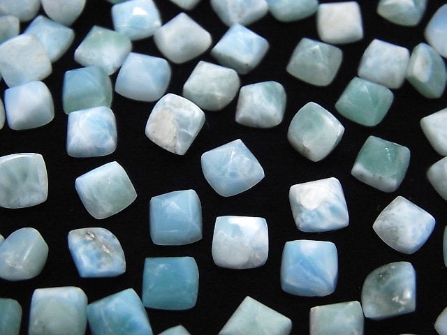 Larimar Pektolith AA++ Zuckerhut Schnitt 6x6mm 5 Stück